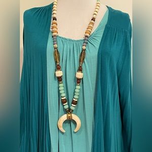 Chicos Boho Beaded Long Necklace